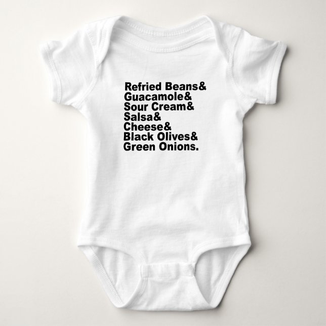 Body Para Bebê Os Sete Ingredientes Em Um Dip De Sete Camadas (Frente)