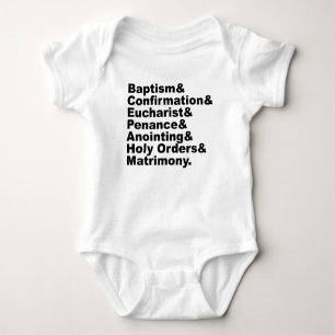 Body Para Bebê Os Sete Sacramentos do Cristianismo e Catolicismo