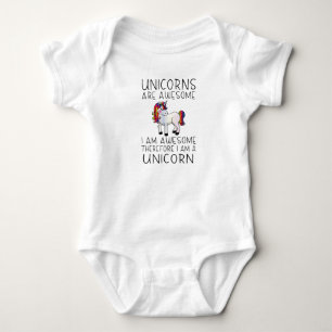 Body Para Bebê Os unicórnios são incríveis - eu sou incrível