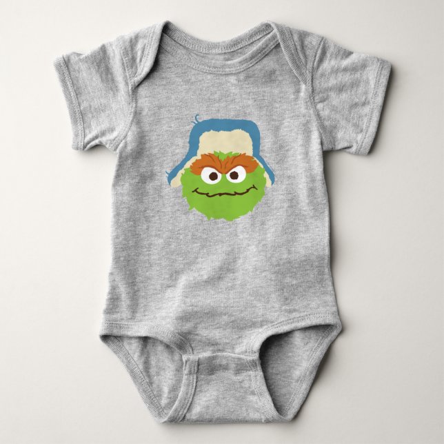 Body Para Bebê Oscar, o rosto do Grouch Woodland (Frente)