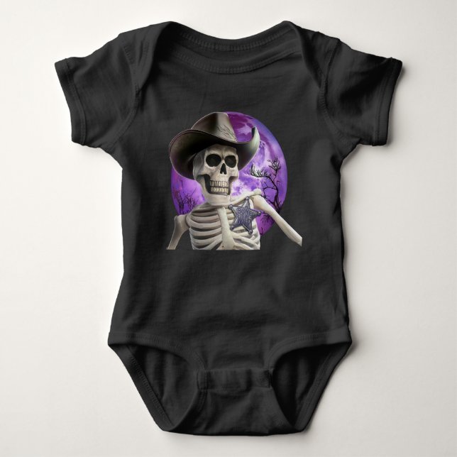 Body Para Bebê Osso para ser selvagem, Skeleton Cowboy (Frente)