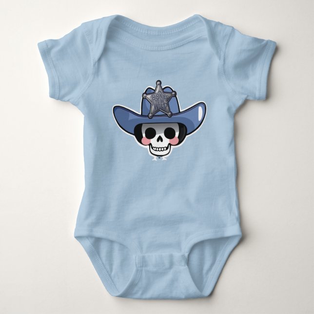 Body Para Bebê Osso para ser selvagem, Skeleton Cowboy Bodydress (Frente)