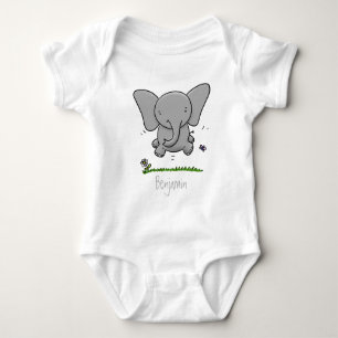 Body Para Bebê Ótima ilustração de desenho animado de elefante