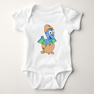 Body Para Bebê Ótima Ilustração De Um Bebê Pterodactyl Hatching.