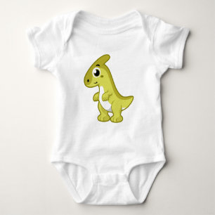 Body Para Bebê Ótima Ilustração De Um Dinossauro Parasaurolofico.