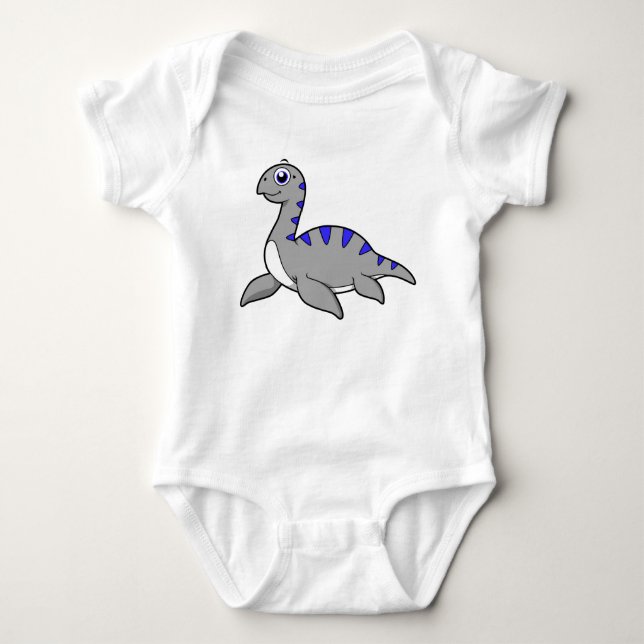 Body Para Bebê Ótima Ilustração De Um Monstro De Loch Ness. (Frente)