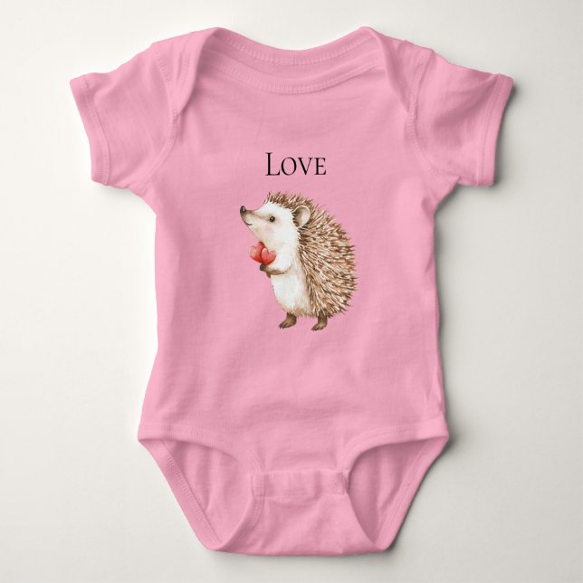 Body Para Bebê ouriço Corações Vermelhos (Frente)