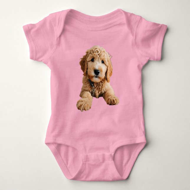 Body Para Bebê Ouro Doodle Puppy (Frente)