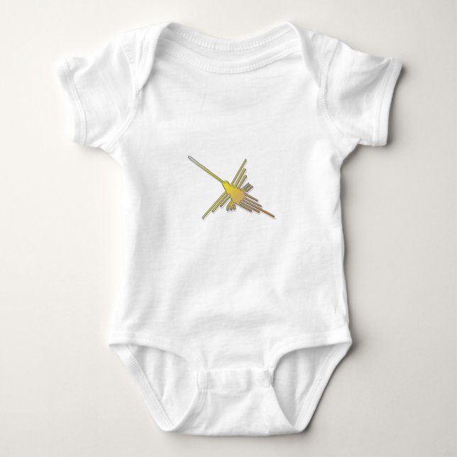 Body Para Bebê Ouro Nazca Lines Hummingbird (Frente)