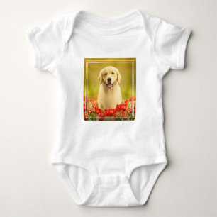 Body Para Bebê Ouro para sempre nas flores vermelhas