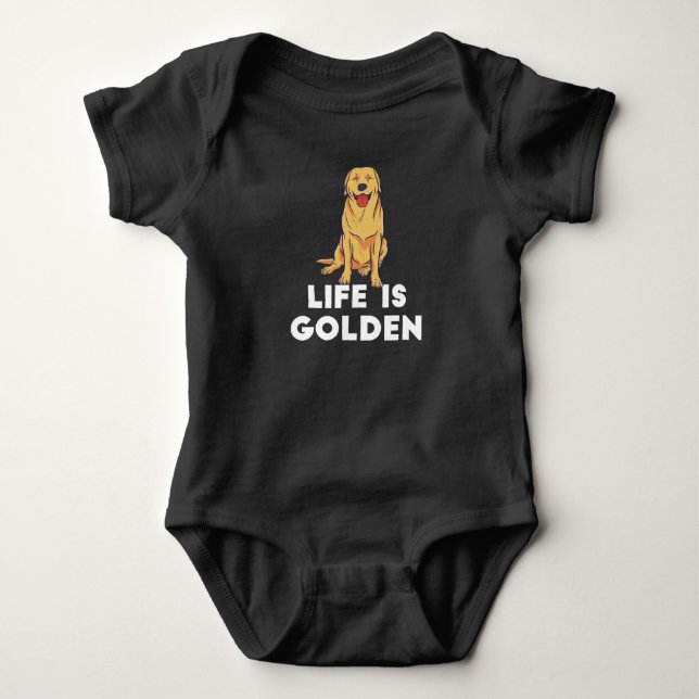 Body Para Bebê Ouro Retriever Dog - A Vida É Ouro (Frente)