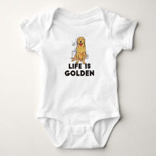 Body Para Bebê Ouro Retriever Dog - A Vida É Ouro