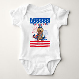 Body Para Bebê Ouro Retriever Happy 4 De Julho Independência Dos 