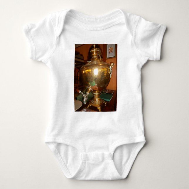 Body Para Bebê Ouro Vintage Tea Pote Wall Art & Impressão (Frente)