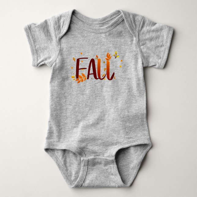 Body Para Bebê outono/outono/Folhas (Frente)