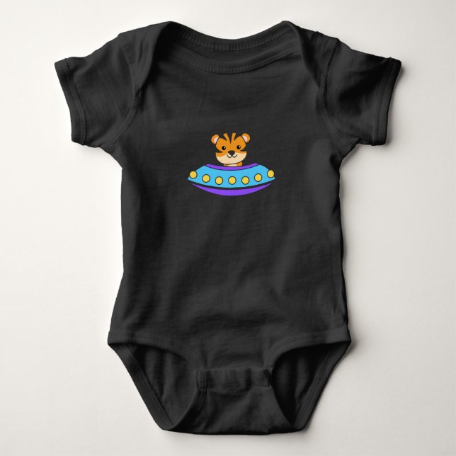 Body Para Bebê OVNI Universo Tiger no Espaçamento (Frente)