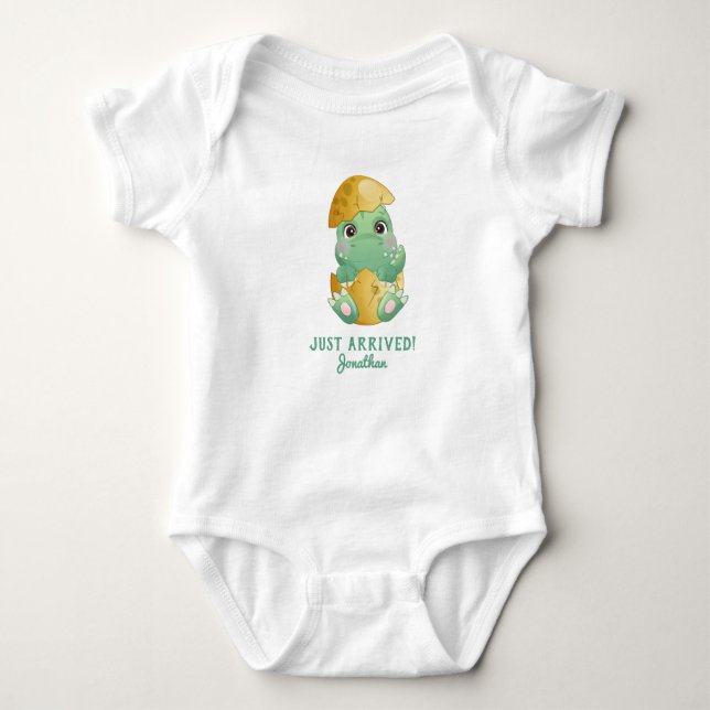 Body Para Bebê Ovo De Dinossauro Cute Personalizado Acabou De Che (Frente)
