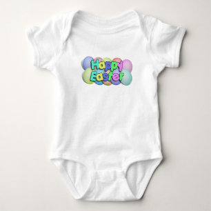 Body Para Bebê Ovos de Páscoa coloridos - Felz pascoa