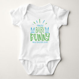 Body Para Bebê Ovos de Páscoa do Bebê Bunny com NOME Personalizad