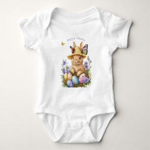 Body Para Bebê Ovos Felizes de Páscoa Coelho Borboletas