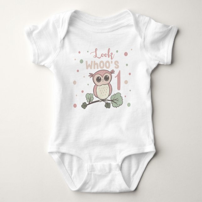 Body Para Bebê Owl 1st Birthday (Frente)
