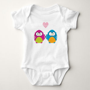 Body Para Bebê OWL AMOR: garota brilhante + menino