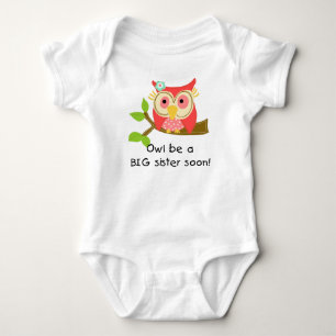 Body Para Bebê Owl Be a Big Sister