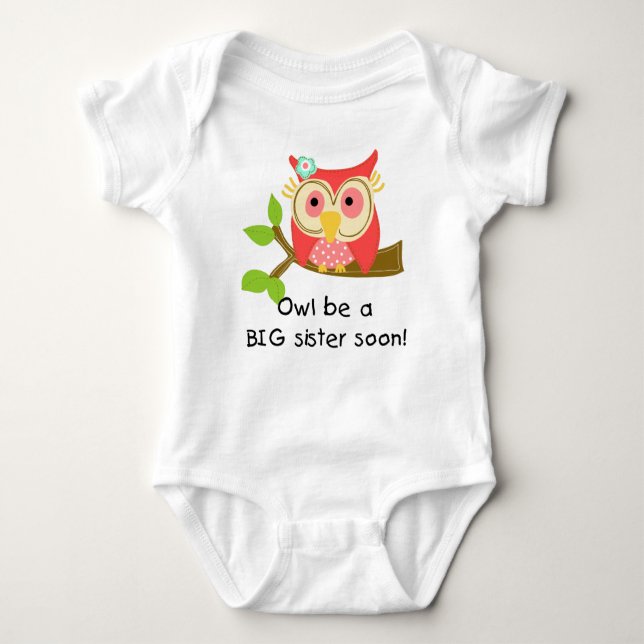 Body Para Bebê Owl Be a Big Sister (Frente)