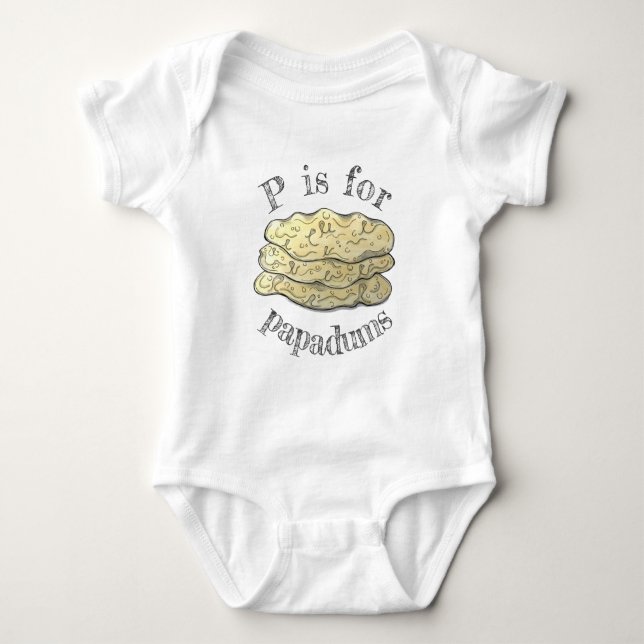 Body Para Bebê P é para o Restaurante Indiano Papadum Flatbreads  (Frente)