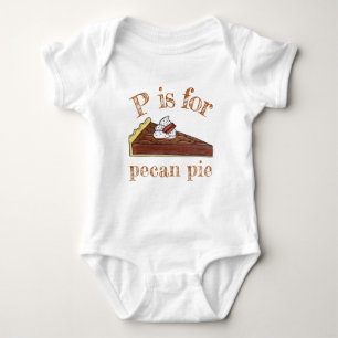 Body Para Bebê P é para Pecan Pie Southern Comida Slice Dessert