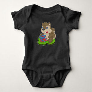 Body Para Bebê Pacote de Natal Esquilo