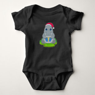 Body Para Bebê Pacote de Natal Hippo