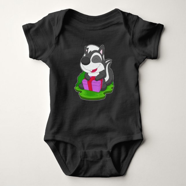 Body Para Bebê Pacote de Natal Skunk (Frente)