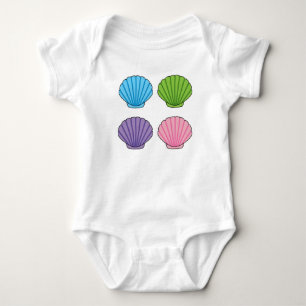 Body Para Bebê Pacote de Seashell Colorido de Pastel