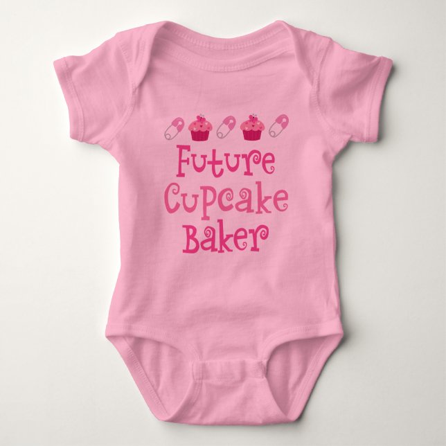 Body Para Bebê Padeiro futuro do cupcake (Frente)