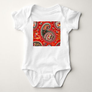 Body Para Bebê Padrão Colorida Paisley Indian Seamless