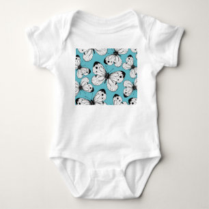 Body Para Bebê Padrão da borboleta de repolho