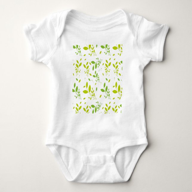 Body Para Bebê padrão das folhas (Frente)