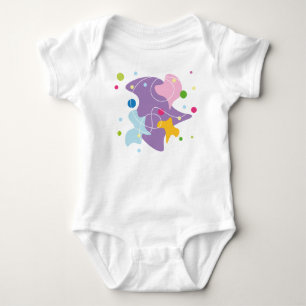 Body Para Bebê Padrão de abstrato de tendências em cores roxas e