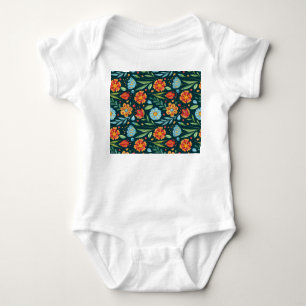Body Para Bebê Padrão de Aquarela Ilustrada À Mão