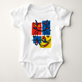Body Para Bebê Padrão de Arte Abstrata Divertido de Axolote Piet