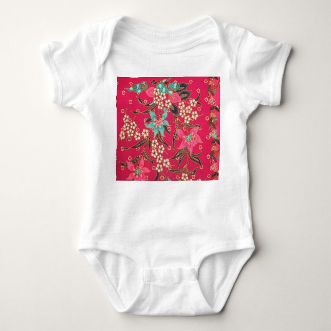 Body Para Bebê Padrão de arte do Batik indonésio malaio (Frente)