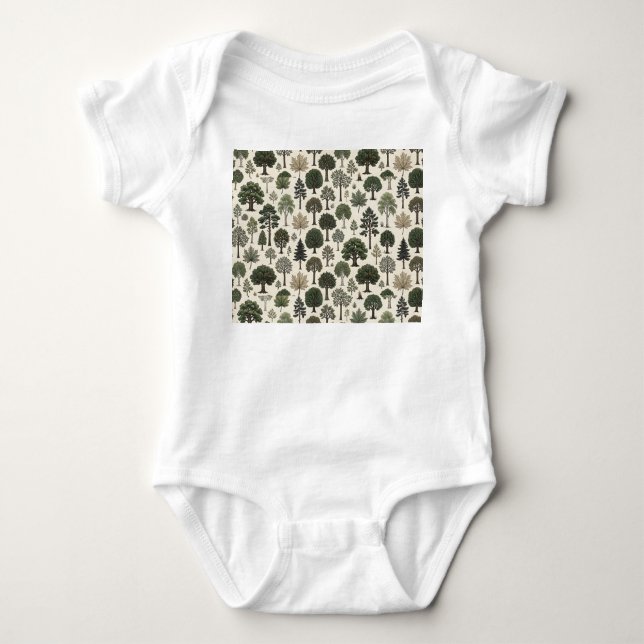 Body Para Bebê Padrão de Árvores (Frente)