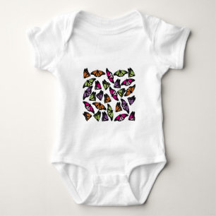 Body Para Bebê Padrão de borboletas coloridas