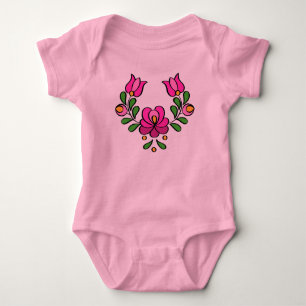 Body Para Bebê Padrão de bordado húngaro, Matyo