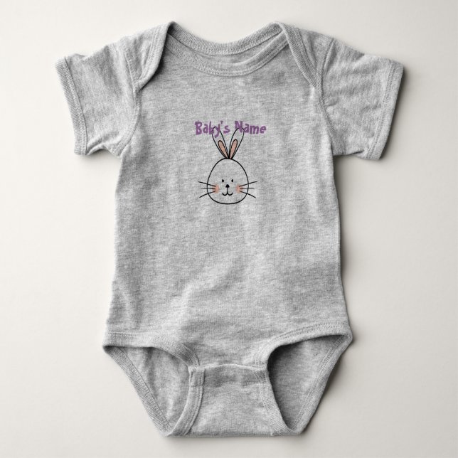 Body Para Bebê Padrão de Bunnies Cheeky (Frente)