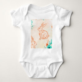 Body Para Bebê Padrão de coelhos