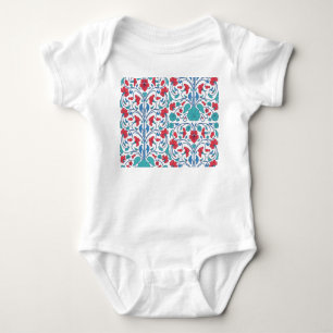 Body Para Bebê Padrão de colheita floral sem costura árabe.