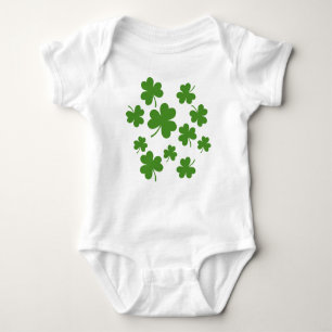 Body Para Bebê Padrão de Dia de São Patrício Shamrock Clover