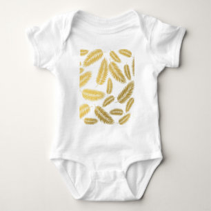 Body Para Bebê Padrão de Folgas Douradas Faux